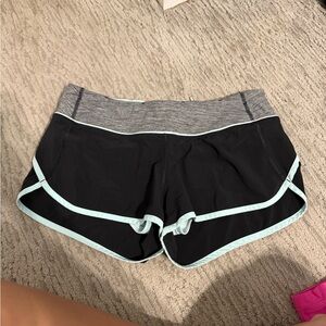 lululemon athletica Black and Light Blue Athletic Shorts
